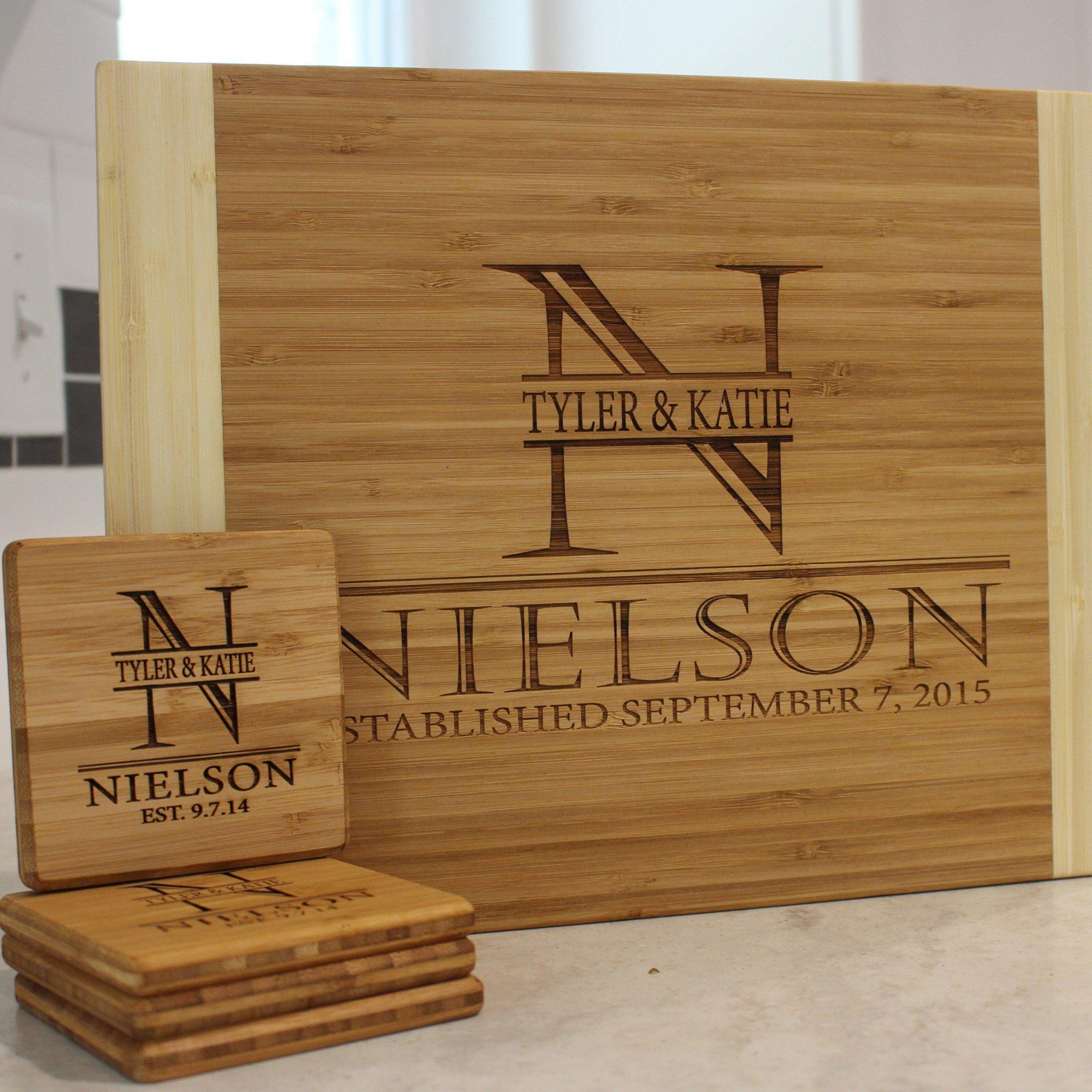 Personalized Bamboo Cutting Board 11x14 Rounded Edge