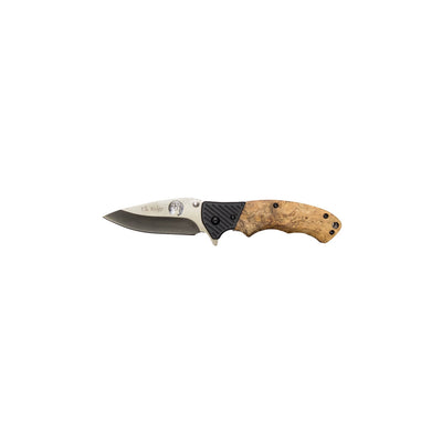 Personalized Elk Ridge Burl Wood Handle Knife -  - Completeful