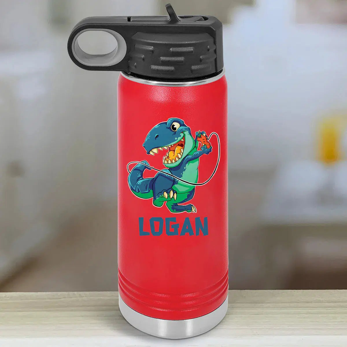 Personalized Kids Water Bottle Tumblers - T-Rex Gaming -  - Lazerworx