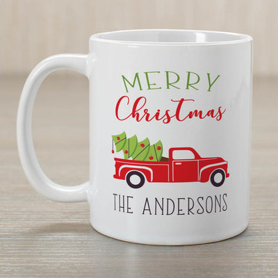 Personalized Red Truck Christmas Coffee Mug -  - Gifts For You Now