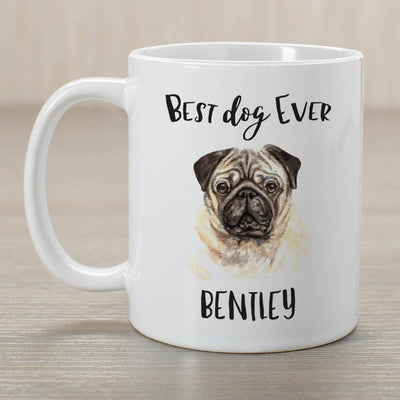 Personalized Choose Your Dog Best Dog Ever Christmas Mug - Pug - Gifts For You Now