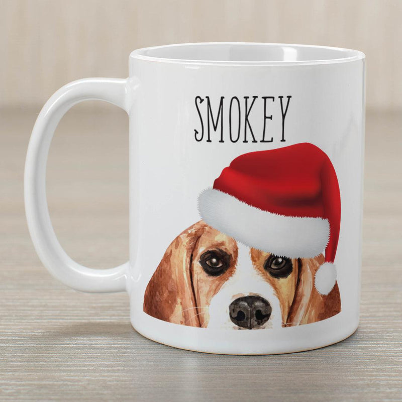 Personalized Choose Your Dog Santa Hat Christmas Mug - Beagle - Gifts For You Now