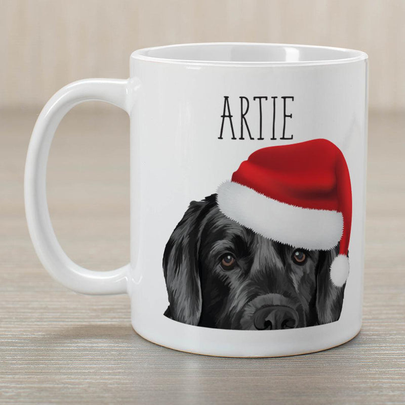 Personalized Choose Your Dog Santa Hat Christmas Mug - Black Lab - Gifts For You Now