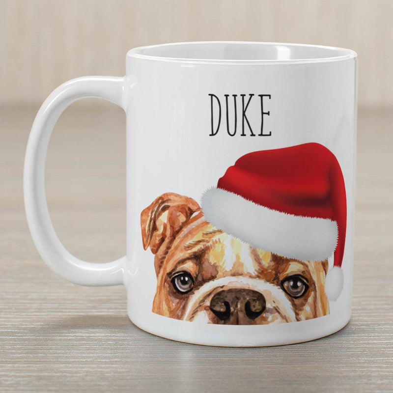 Personalized Choose Your Dog Santa Hat Christmas Mug - Bulldog - Gifts For You Now