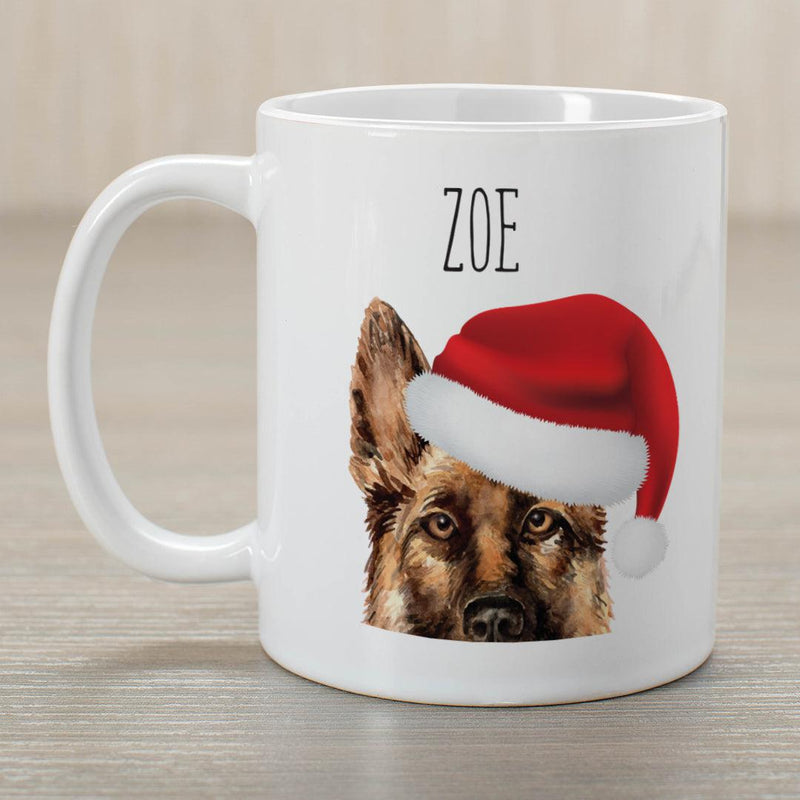 Personalized Choose Your Dog Santa Hat Christmas Mug - German Shephard - Gifts For You Now