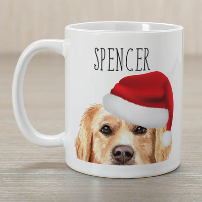 Personalized Choose Your Dog Santa Hat Christmas Mug - Golden Retreiver - Gifts For You Now