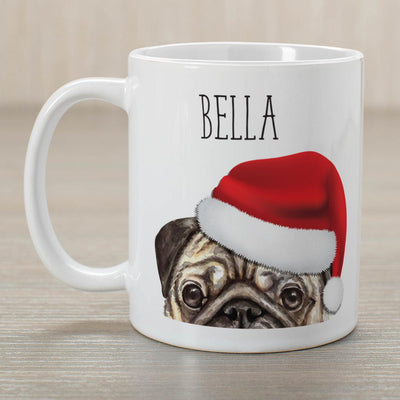 Personalized Choose Your Dog Santa Hat Christmas Mug - Pug - Gifts For You Now