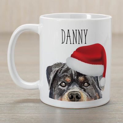 Personalized Choose Your Dog Santa Hat Christmas Mug - Rottweiler - Gifts For You Now