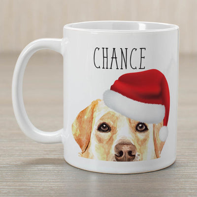 Personalized Choose Your Dog Santa Hat Christmas Mug - Yellow Lab - Gifts For You Now