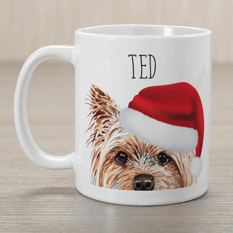 Personalized Choose Your Dog Santa Hat Christmas Mug - Yorkie - Gifts For You Now