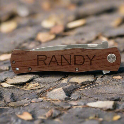 Personalized Wood Handle Pocket Knife - - Completeful