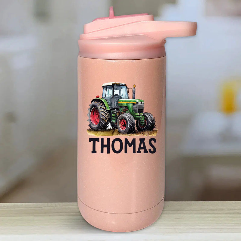 Personalized Kids Water Bottle Tumblers - Farm Tractors -  - Lazerworx