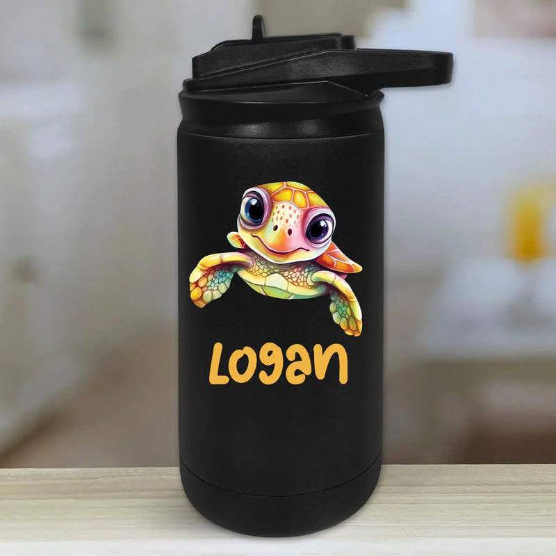 Personalized Kids Water Bottle Tumblers -  Sea Turtle -  - Lazerworx