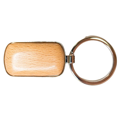 Personalized Rounded Corner Wooden Keychain -  - Completeful