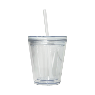 Personalized 10oz Acrylic Tumbler with Lid & Straw - Clear - Completeful