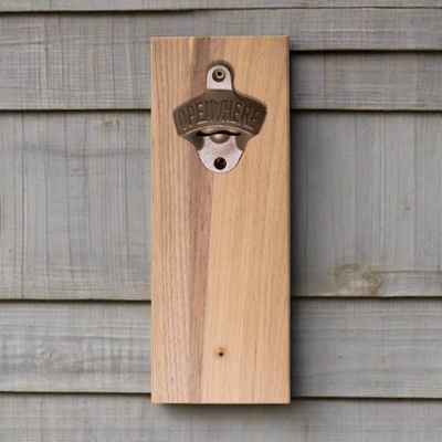 Personalized Wall-Mounted Wooden Bottle Opener - Walnut - Completeful