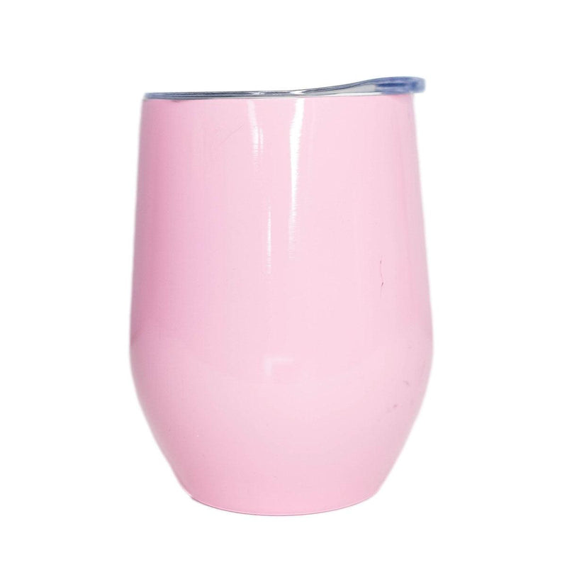 Personalized Wine Tumbler 12 oz - Light Pink - Completeful