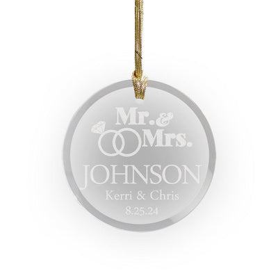 Personalized Mr and Mrs Wedding Rings Ornament -  - Gifts For You Now