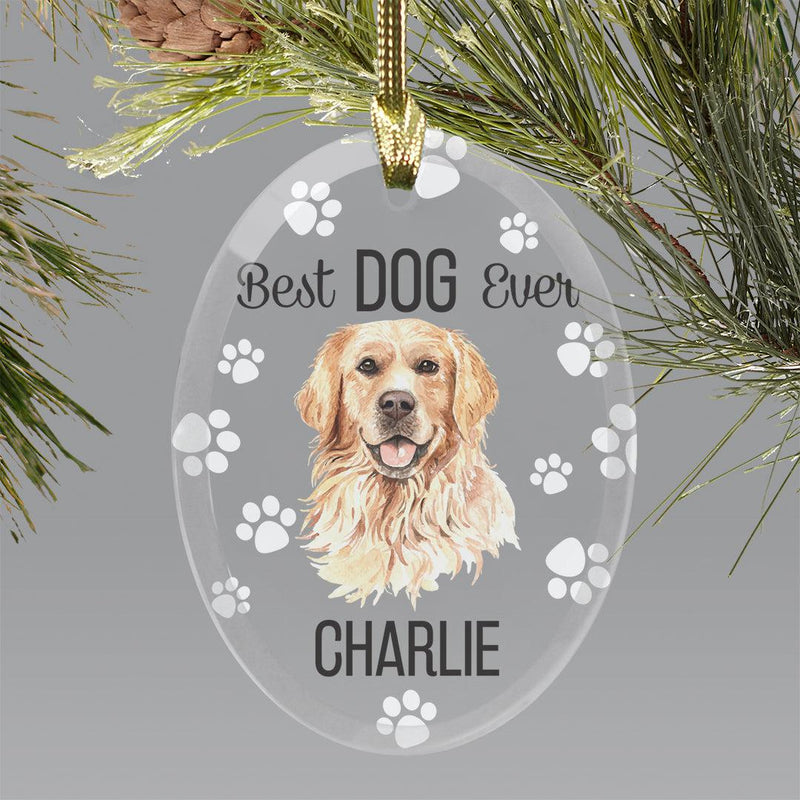 Personalized Choose Your Dog Best Dog Ever Christmas Ornament - Golden Retreiver - Gifts For You Now