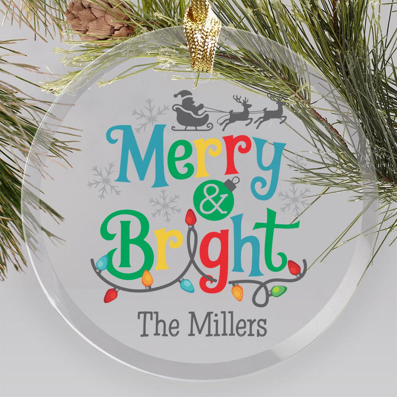 Personalized Merry and Bright Ornament -  - Gifts For You Now