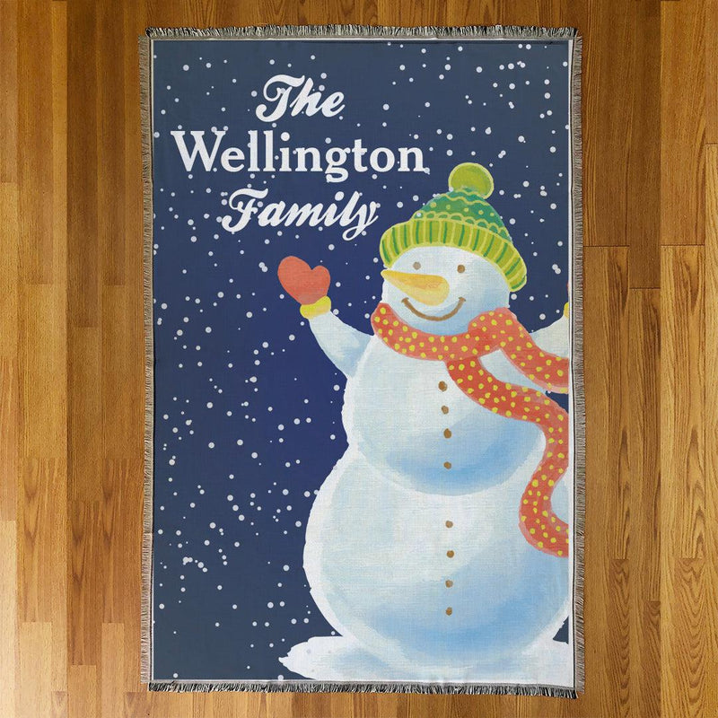 Personalized Snowman Afghan Throw Blanket -  - Gifts For You Now