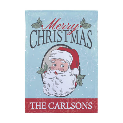 Personalized Merry Christmas Santa with Holly Garden Flag -  - Gifts For You Now