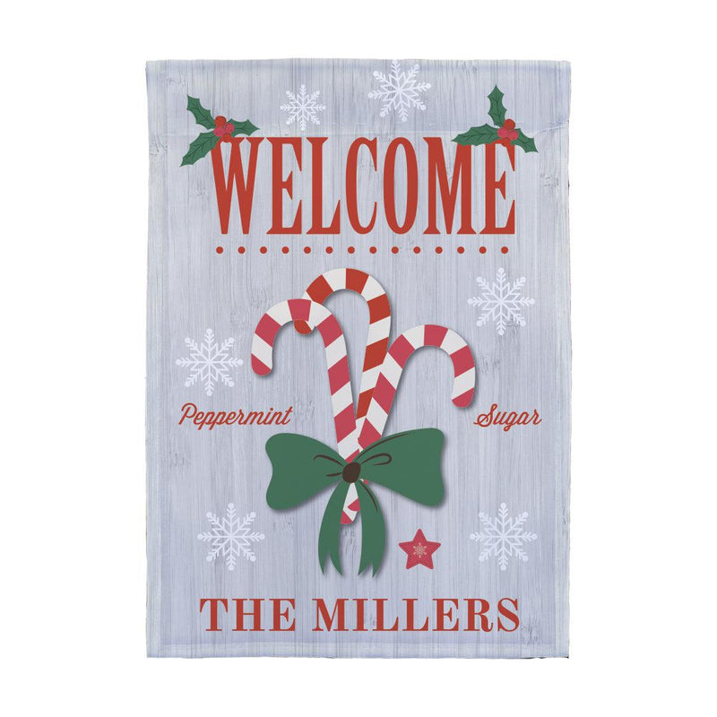 Personalized Candy Cane Garden Flag -  - Gifts For You Now