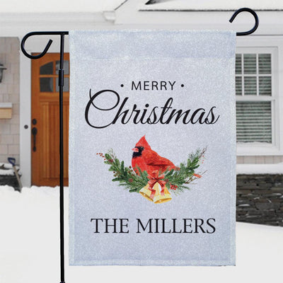 Personalized Merry Christmas Cardinal Garden Flag - Print Both Sides - Gifts For You Now