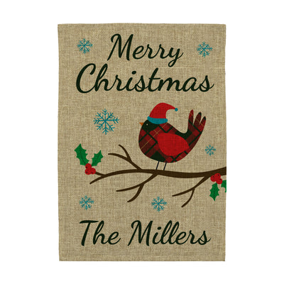 Personalized Cardinal Christmas Hat Garden Flag -  - Gifts For You Now