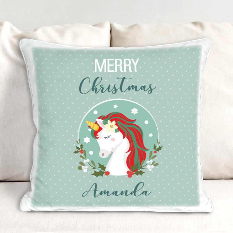 Personalized Merry Christmas Unicorn Throw Pillow Sham -  - Gifts For You Now