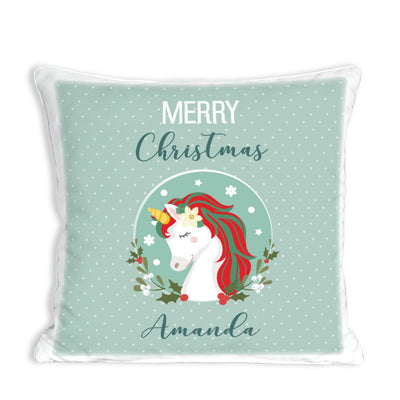 Personalized Merry Christmas Unicorn Throw Pillow Sham -  - Gifts For You Now