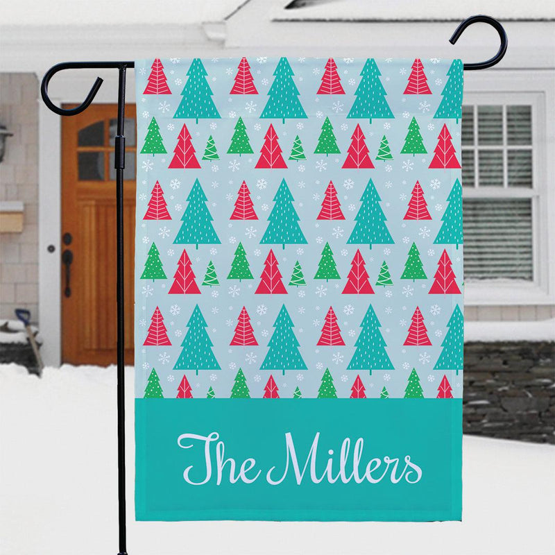 Personalized Christmas Trees Garden Flag - Print One Side - Gifts For You Now