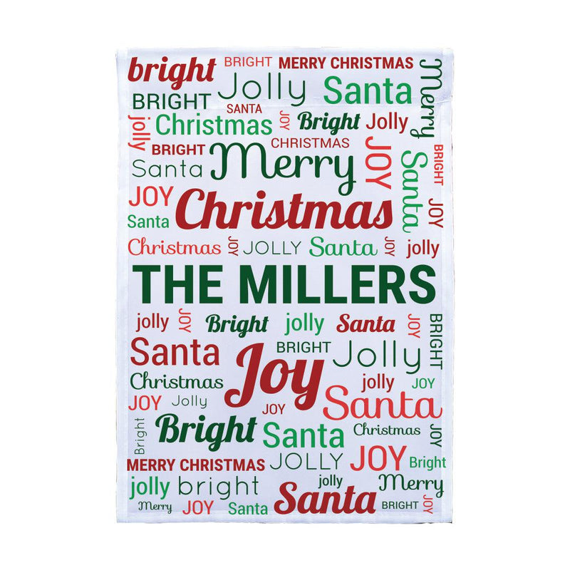 Personalized Christmas Family Word Art Garden Flag -  - Gifts For You Now