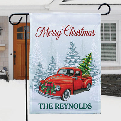 Personalized Merry Christmas Truck Garden Flag -  - Gifts For You Now