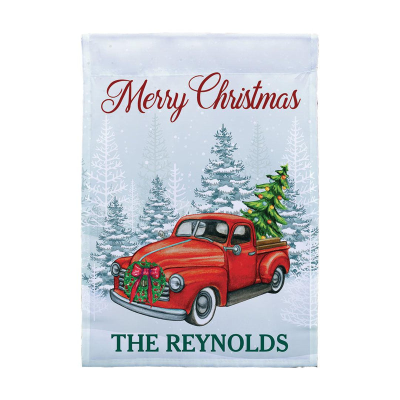 Personalized Merry Christmas Truck Garden Flag -  - Gifts For You Now