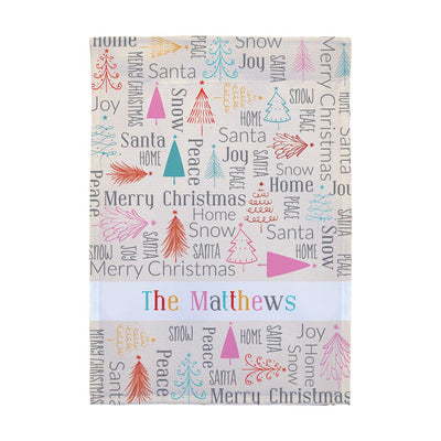 Personalized Bright Christmas Word Art Garden Flag -  - Gifts For You Now