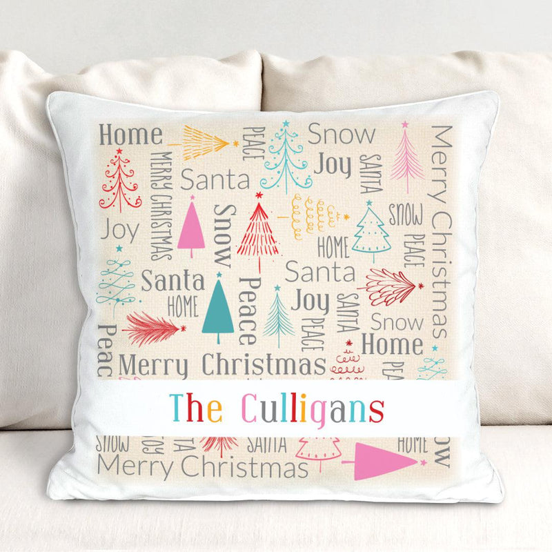 Personalized Bright Christmas Throw Pillow Sham -  - Gifts For You Now