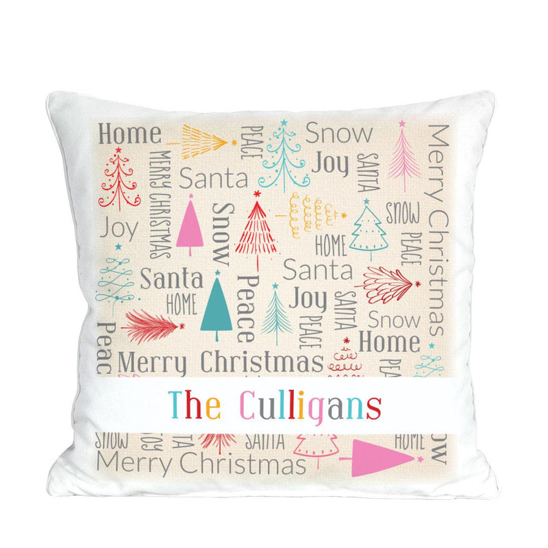 Personalized Bright Christmas Throw Pillow Sham - 14.5" - Gifts For You Now