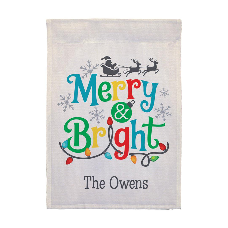 Personalized Merry and Bright Garden Flag -  - Gifts For You Now