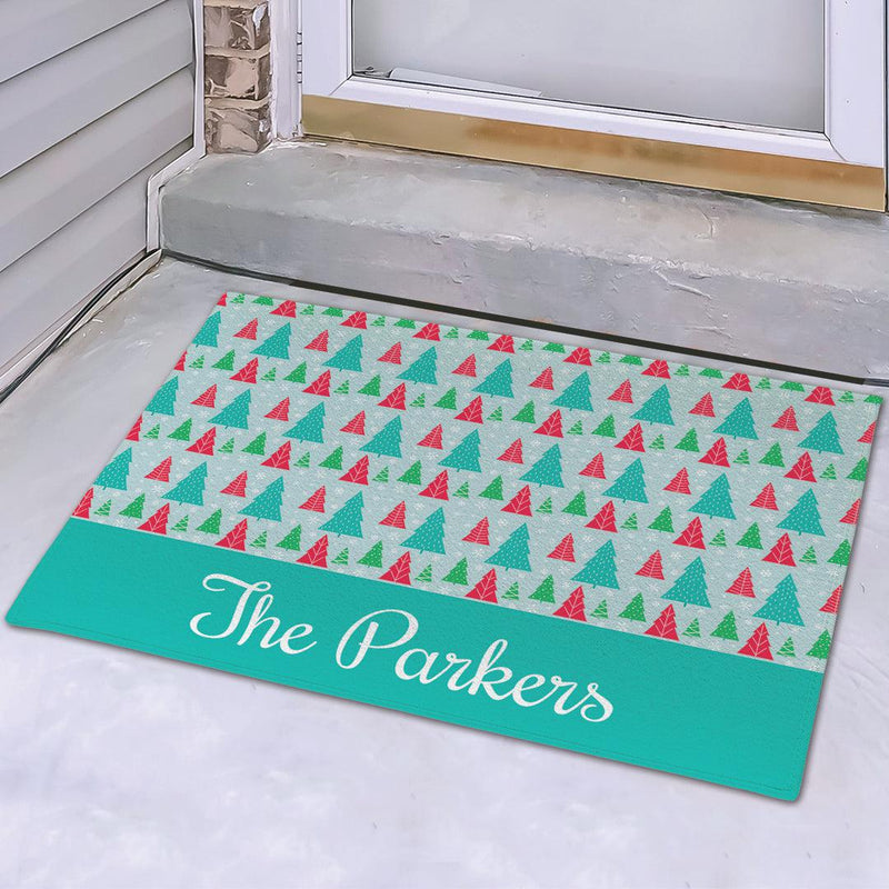 Personalized Christmas Trees Doormat -  - Gifts For You Now