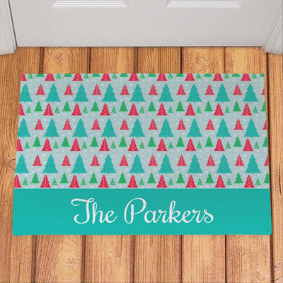 Personalized Christmas Trees Doormat -  - Gifts For You Now