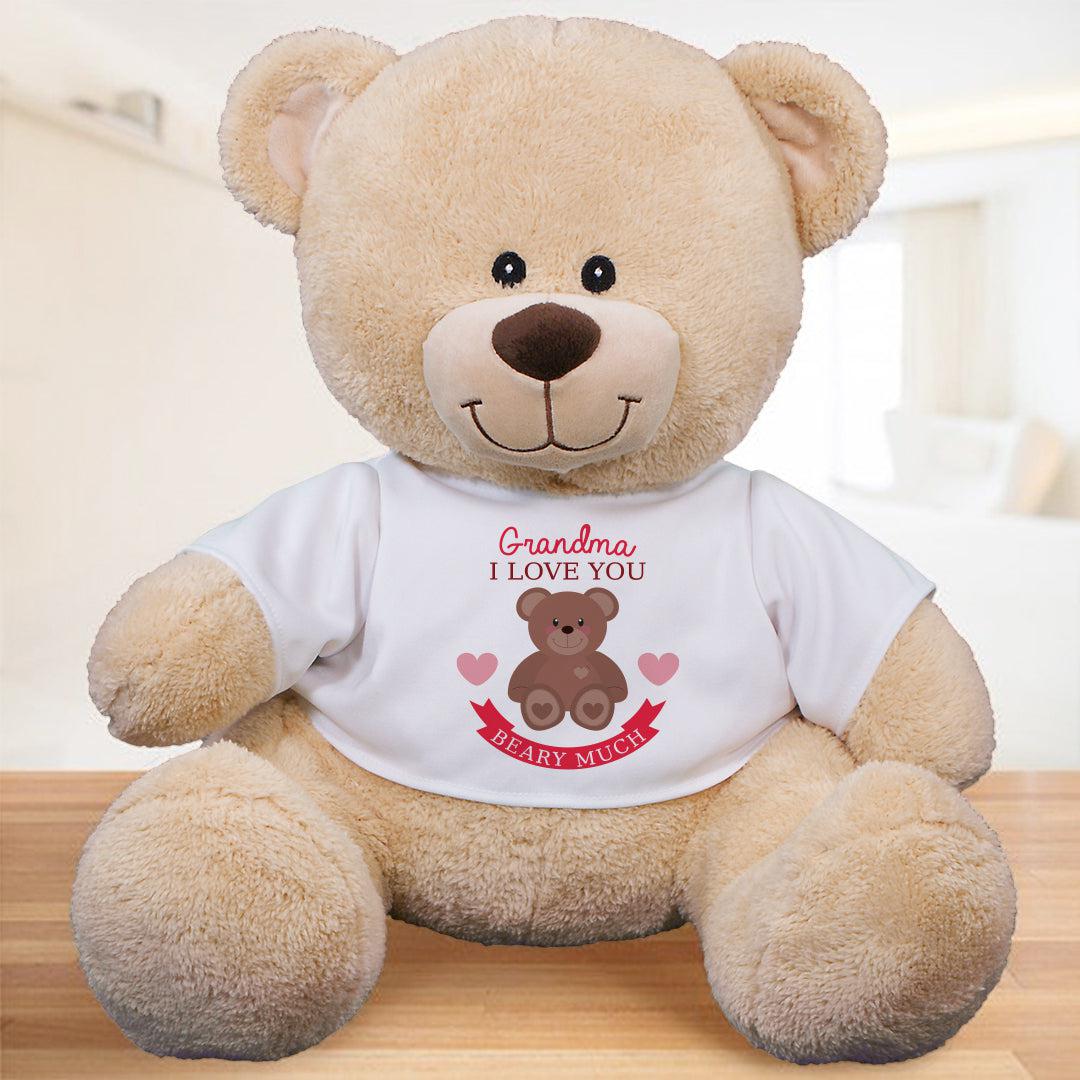 Personalized Name I Love You Beary Much Stuffed Sherman Bear