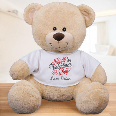 Personalized Name Happy Valentines Day Stuffed Teddy Bear