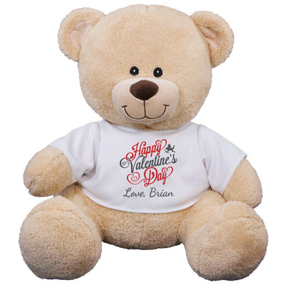 Personalized Name Happy Valentines Day Stuffed Teddy Bear