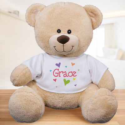 Personalized Name Lots of Hearts Teddy Bear - - Gifts For You Now