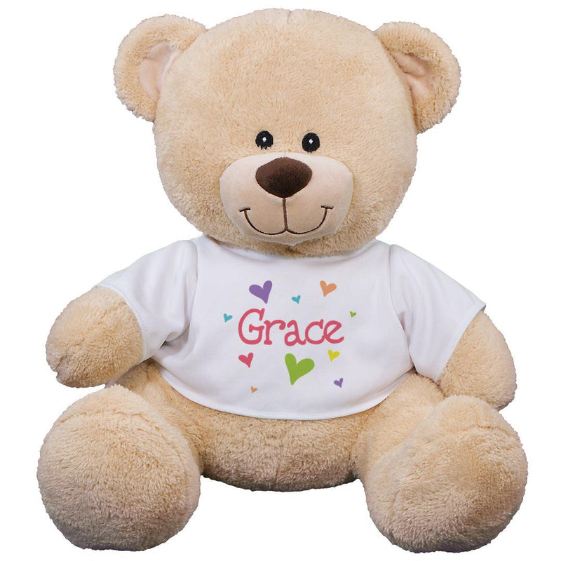 Personalized Name Lots of Hearts Teddy Bear