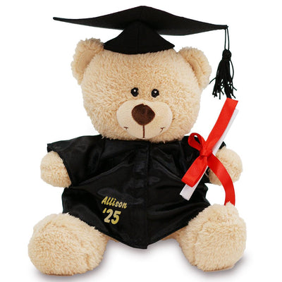 Personalized Name Graduation Cap and Gown Stuffed Teddy Bear - - Gifts For You Now