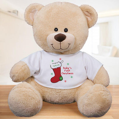 Personalized Name Baby's 1st Christmas Stuffed Teddy Bear - 11" - Gifts For You Now