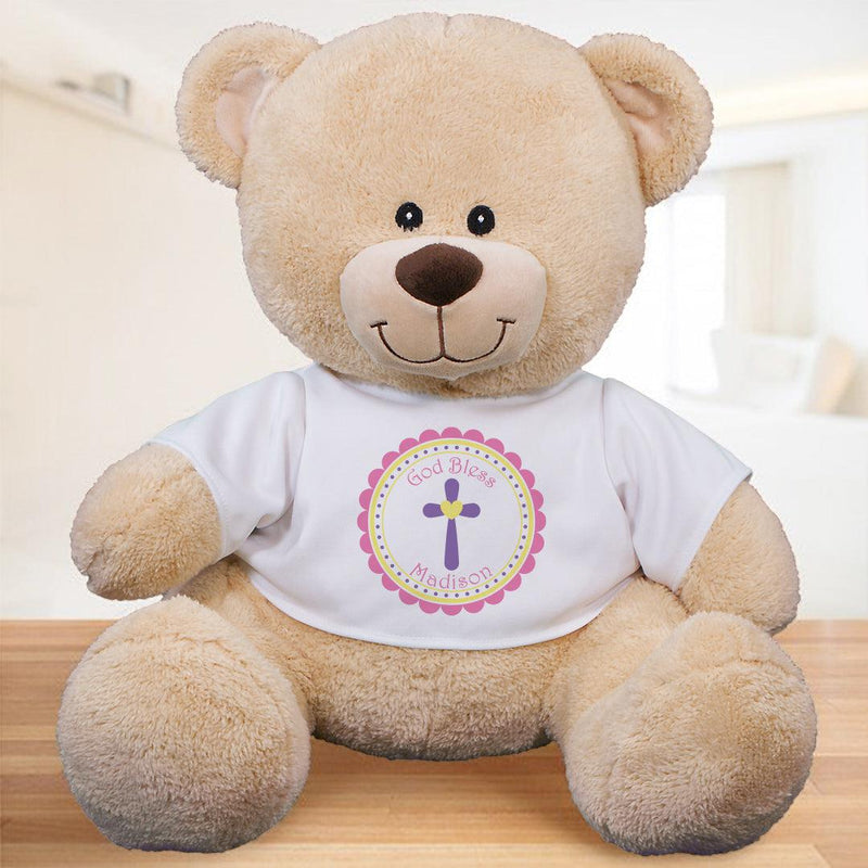 Personalized Name God Bless Stuffed Teddy Bear - 11" - Gifts For You Now