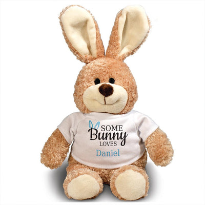 Personalized Name Somebunny Loves Stuffed Bunny